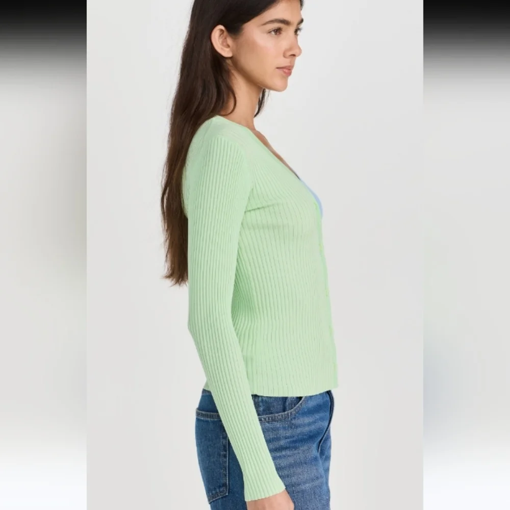 NWT STAUD Colorblock Cardigan Sweater Size L - Picture 4 of 10